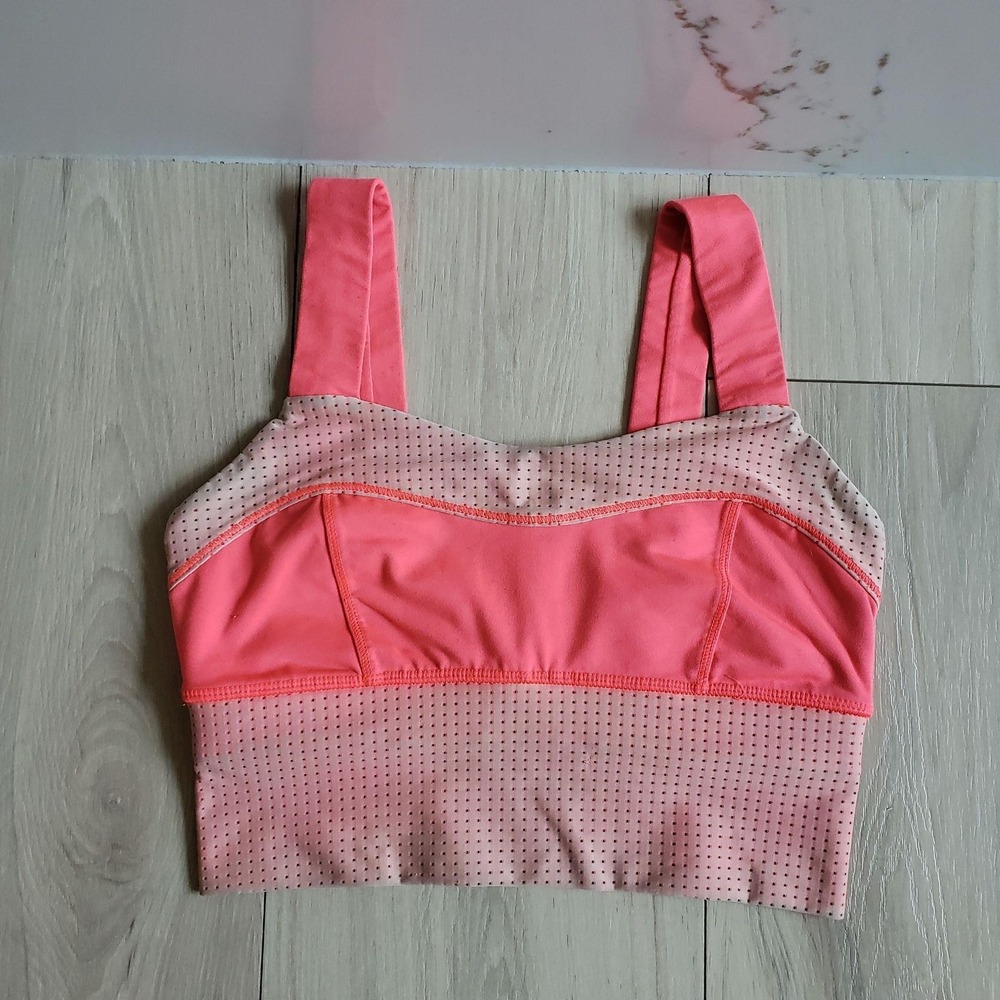 Lululemon Sports Bra Womens XS‎ 4 Electric Coral Var City Long Line Top W2A43S